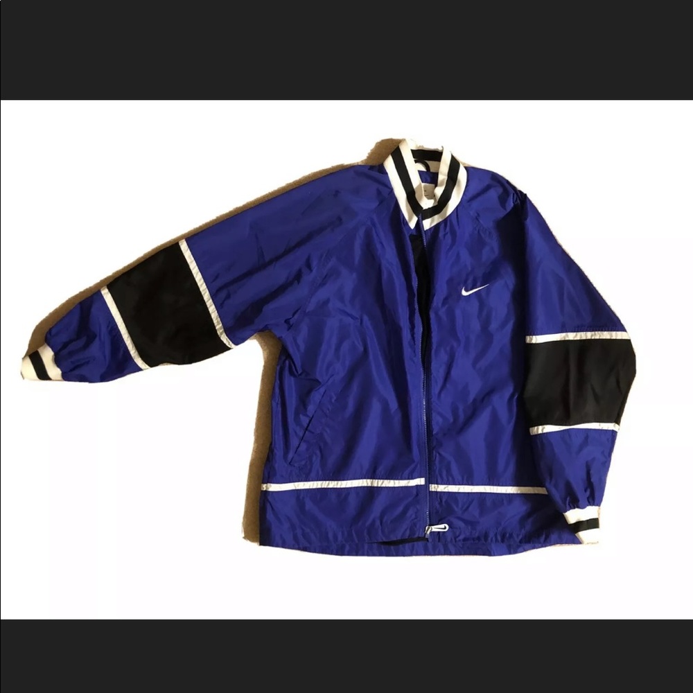 RARE VTG NIKE Purple Windbreaker Ringer Jacket M